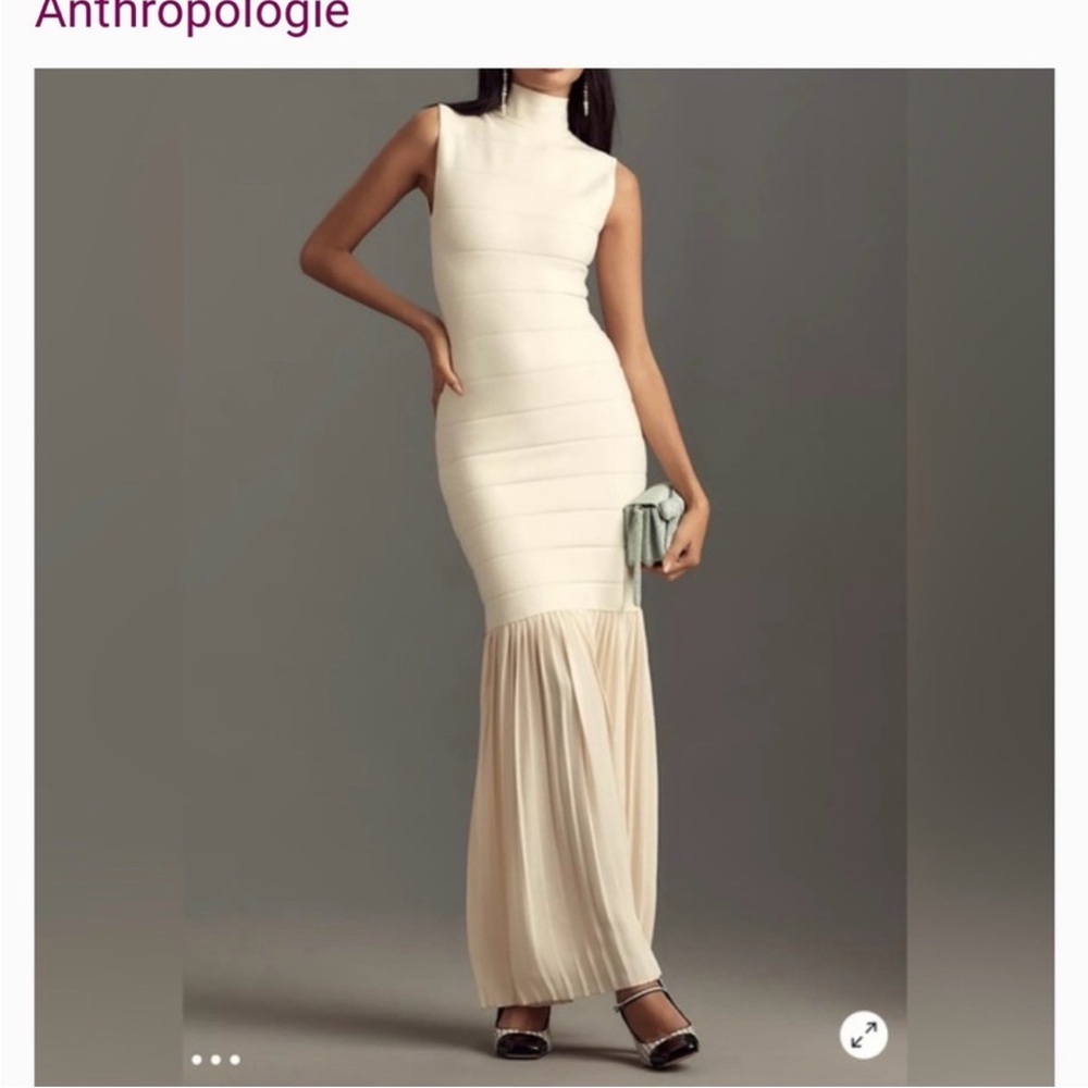 Anthropologie Ivory Sleeveless Maxi Dress